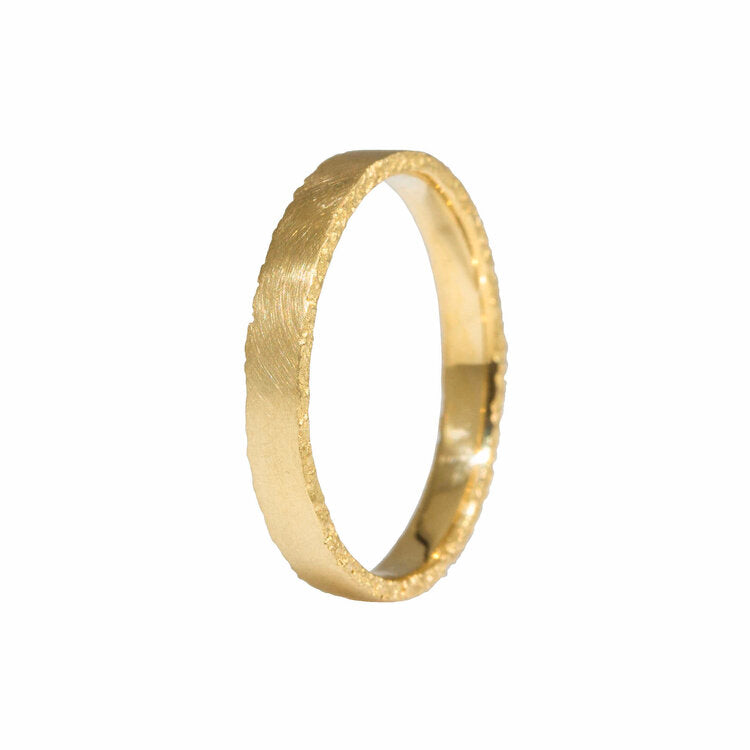 18k Narrow Sand Edge Band