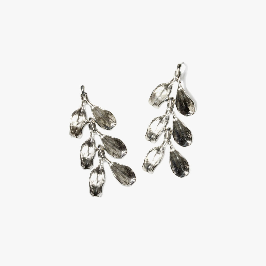 Dyad Three Tiered Earrings Silver