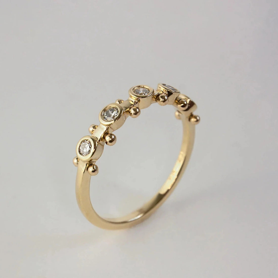 14k 5-Stone Koemi Ring- Grey Diamond
