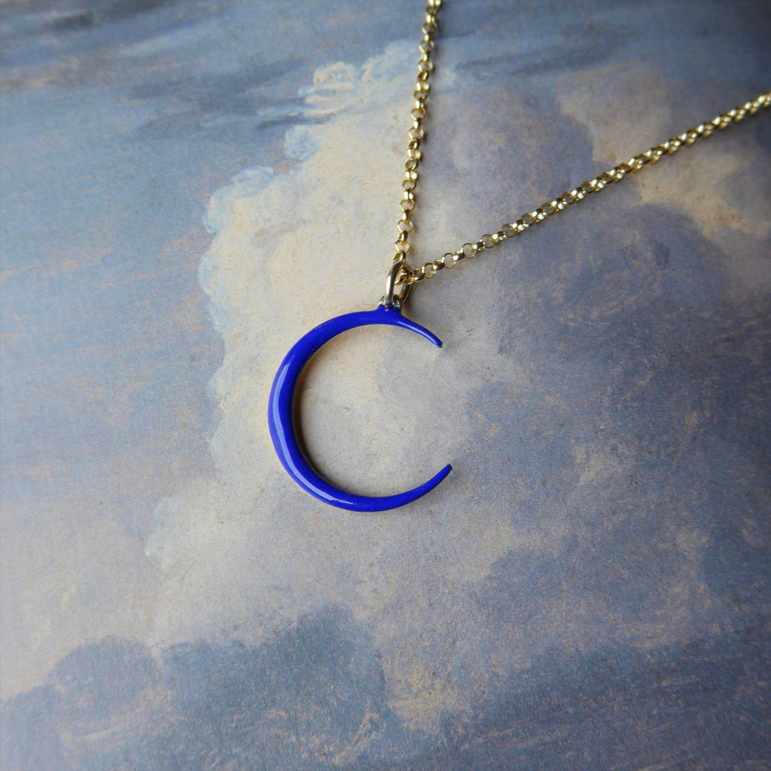 14k Cobalt Luna Pendant