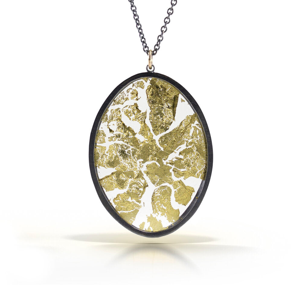 Large Gold Leaf Momento Necklace