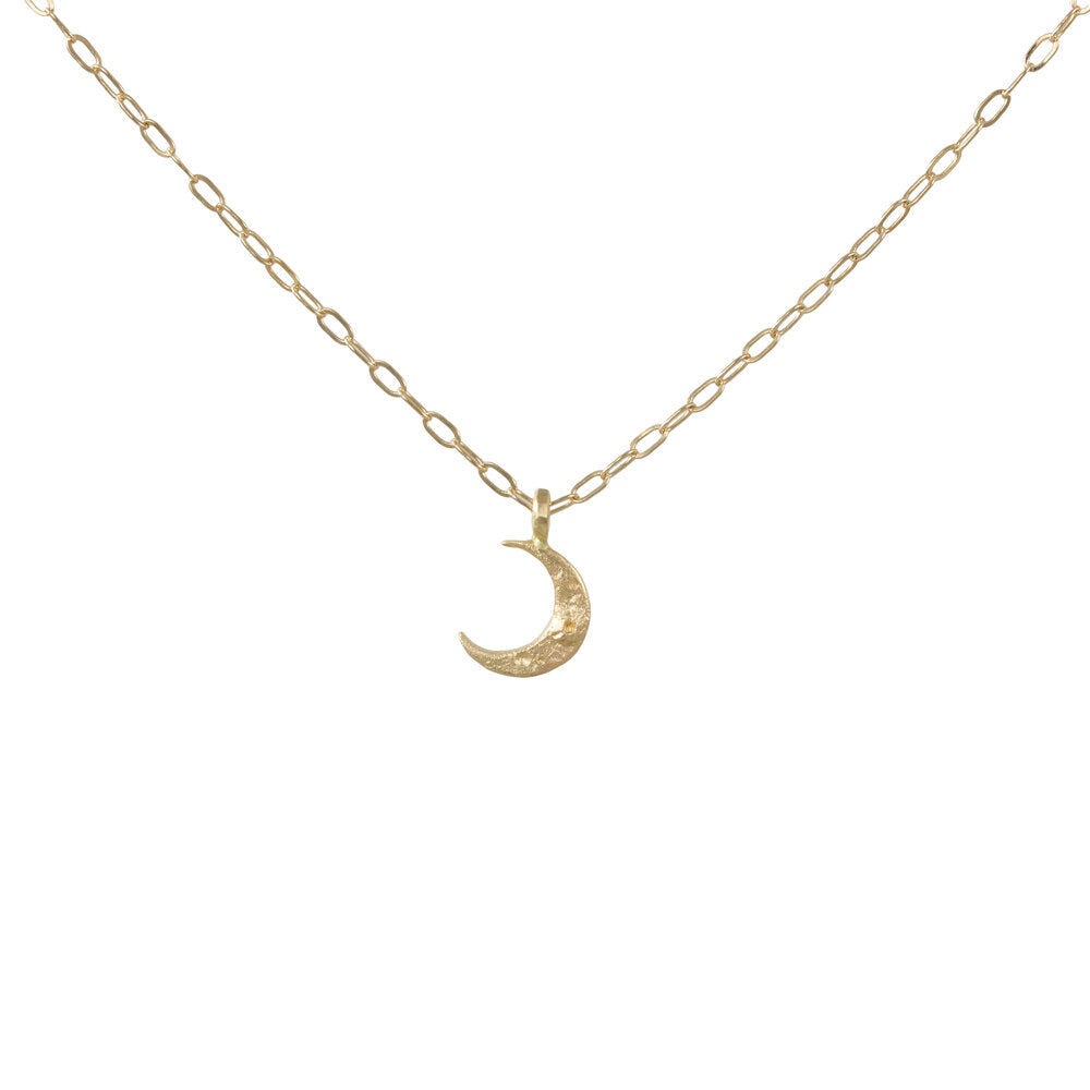 14k Tiny Crescent Necklace