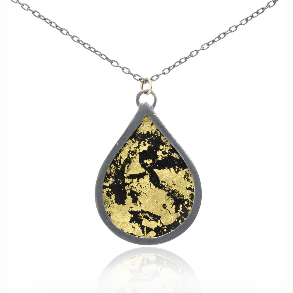 Large Golden Teardrop Necklace