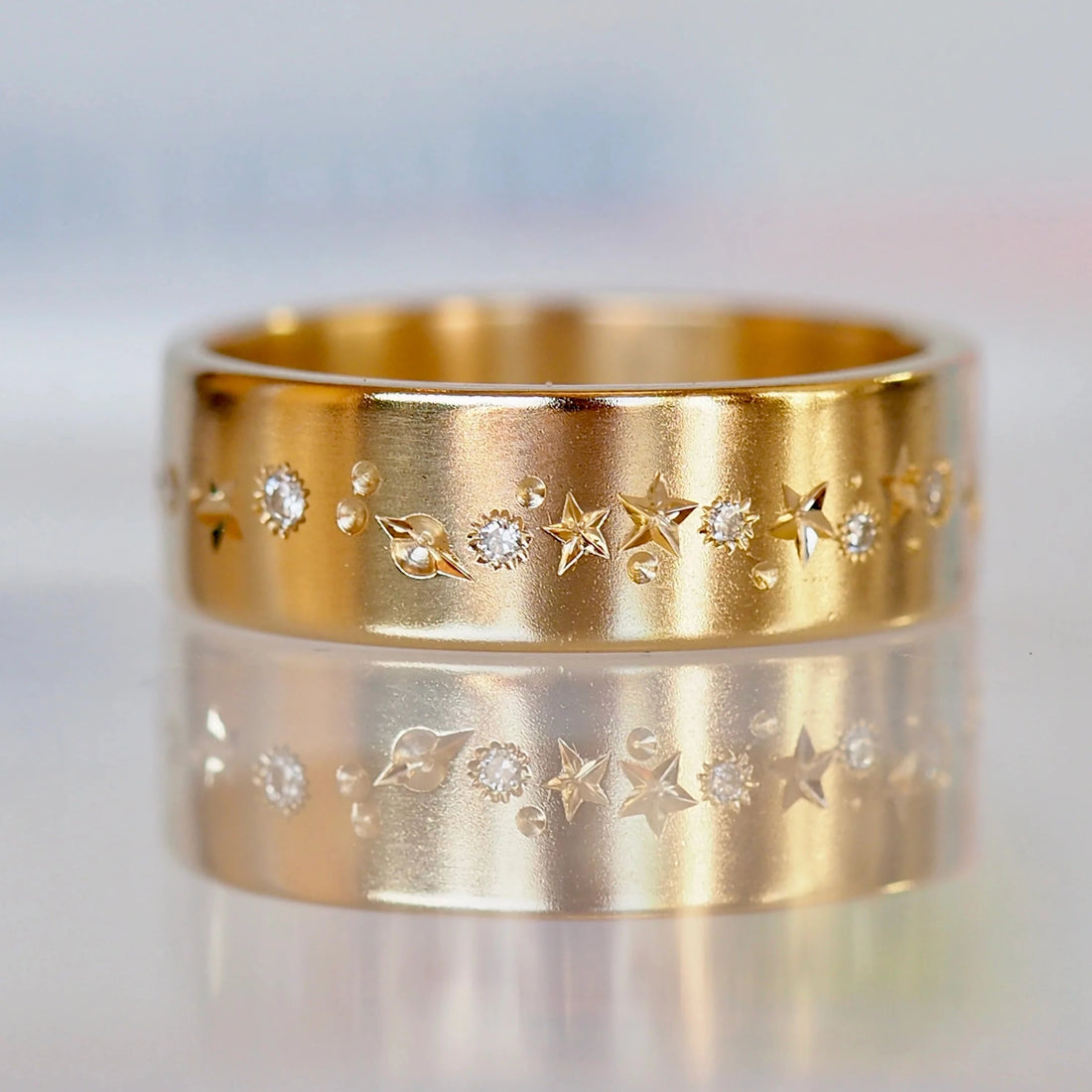 14k Flat Celestial Band- 6mm