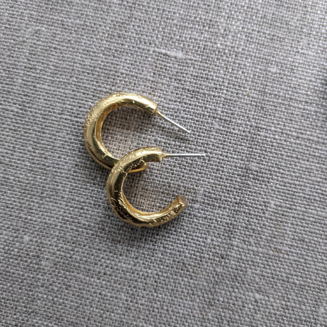 Chunky Reality of Travel Small Hoops- Gold Plated