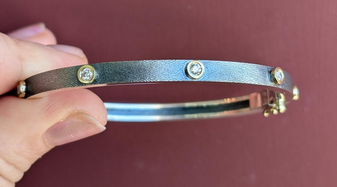 Mixed Metal Sophia Diamond Bangle