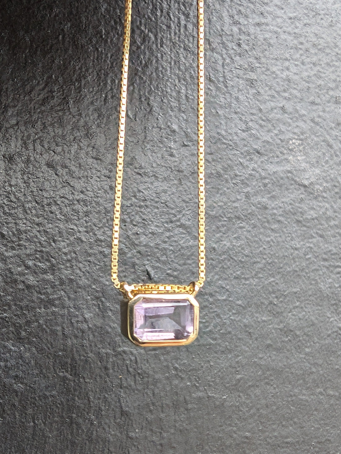 14k Sloane Medium Bezel Amethyst Necklace