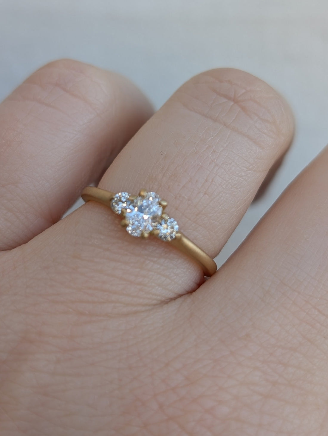 3 Stone Oval and Round Ring- One of a Kind