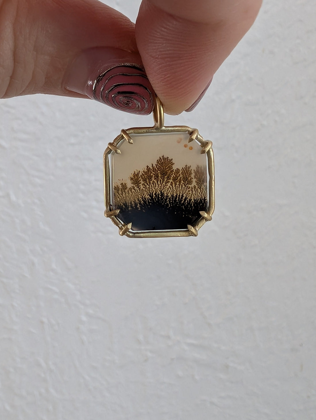 Dendritic Agate Portrait Pendant - One of A Kind