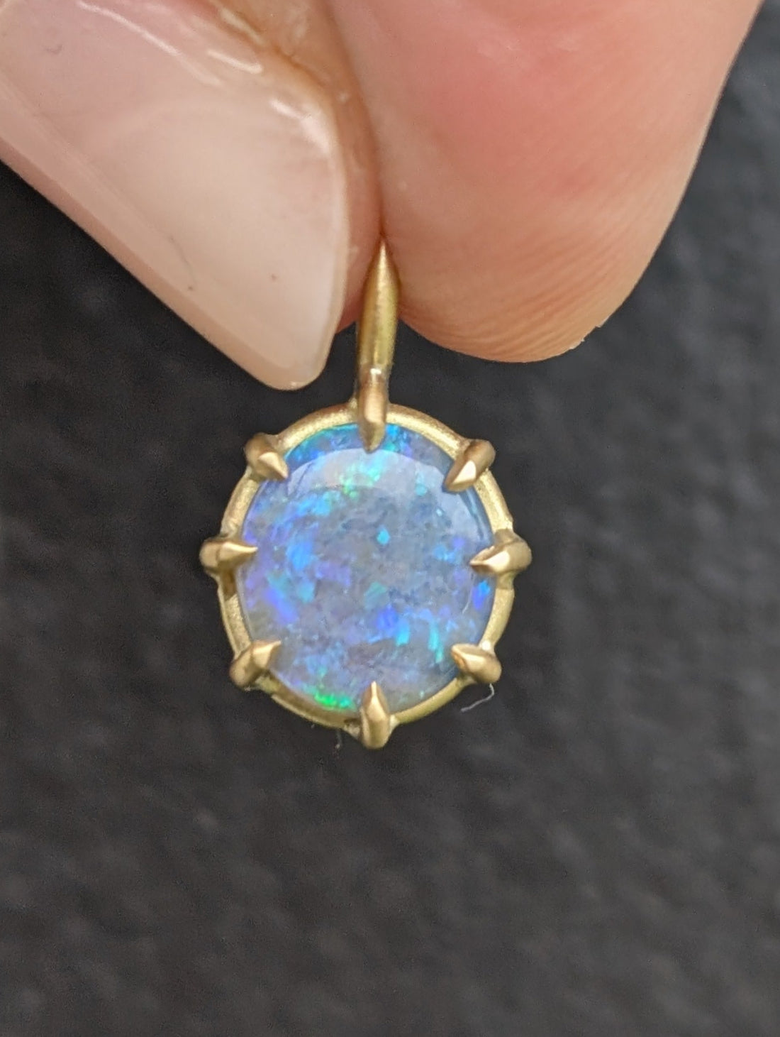 Blue Lightning Ridge Opal Pendant - 0.83CT - OOAK
