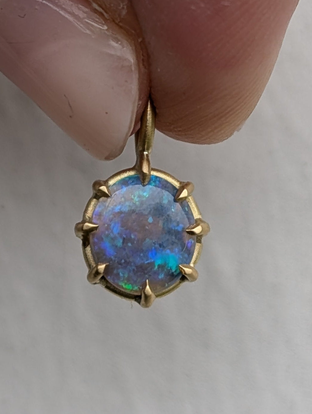 Blue Lightning Ridge Opal Pendant - 0.83CT - OOAK