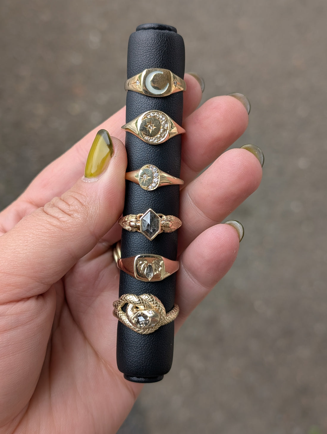 14k Vesper Bat Signet Ring