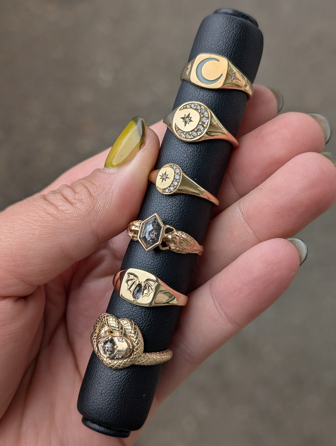 14k Vesper Bat Signet Ring