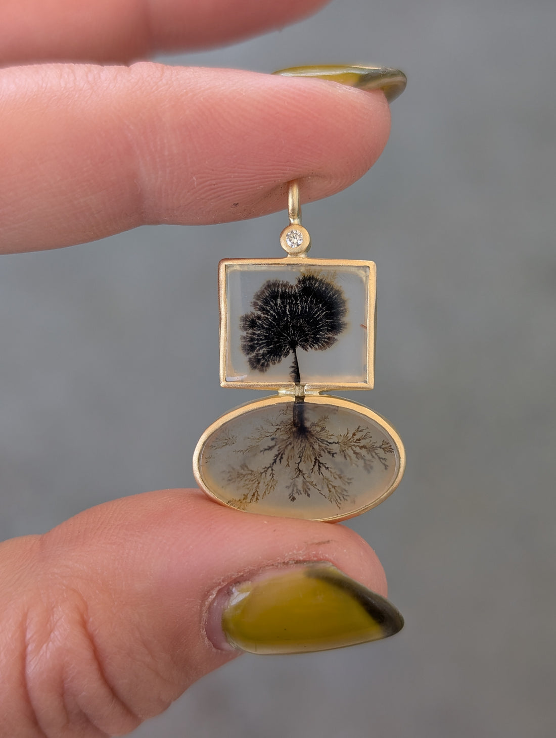 Dendritic Agate Giving Tree Pendant - One of A Kind
