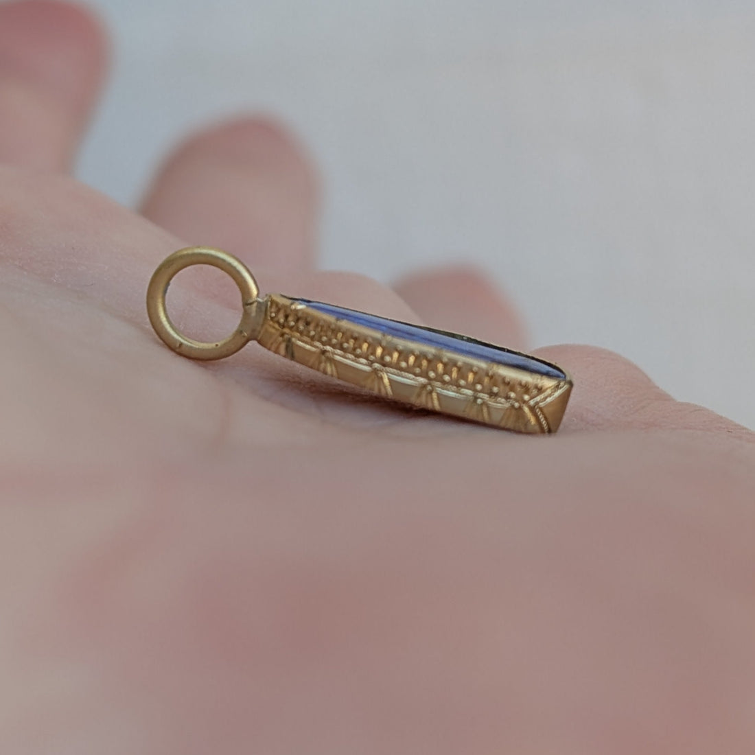 Engraved Boulder Opal Bezel Set Pendant