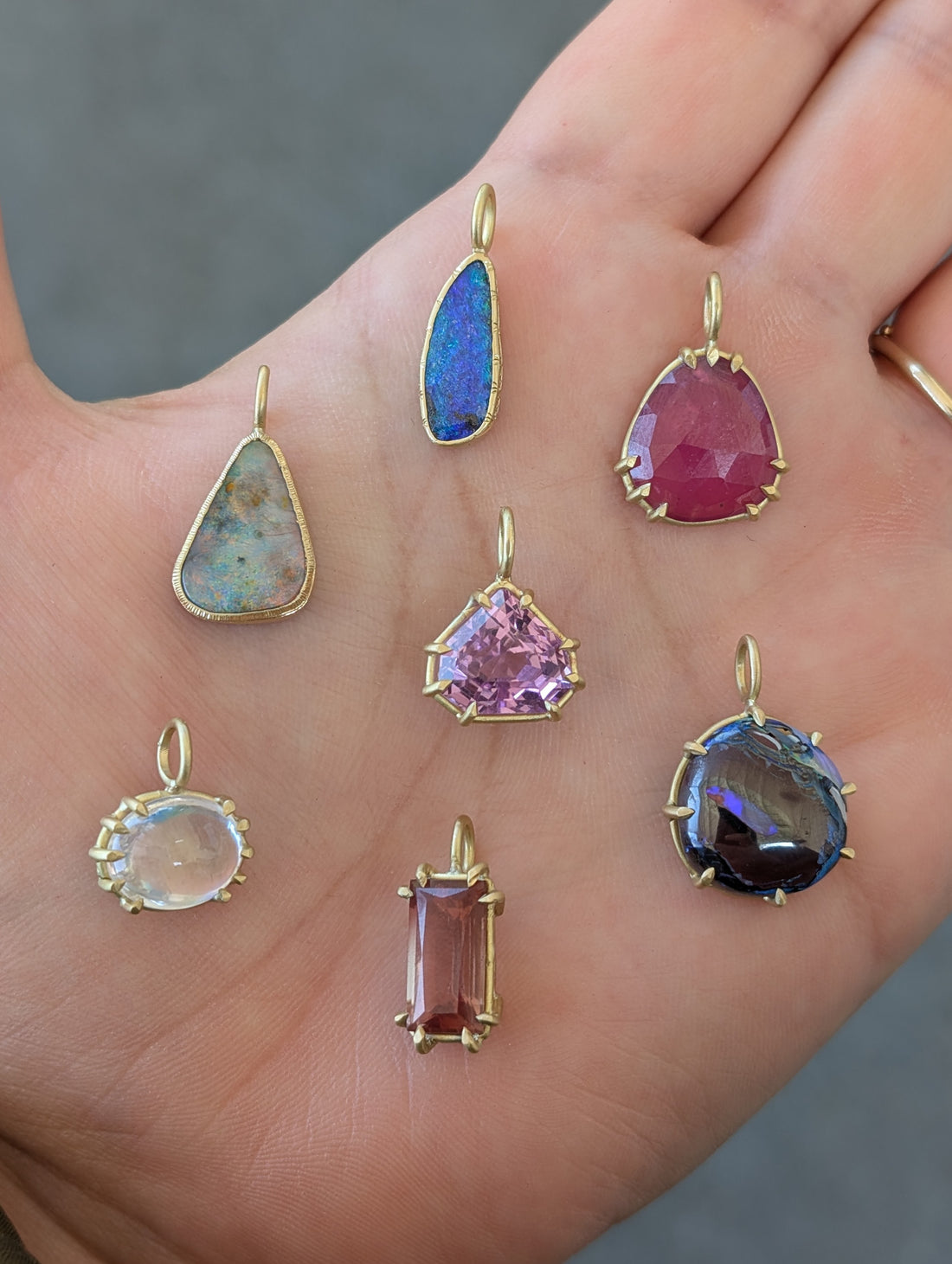 Rainbow Opal Bezel Set Pendant