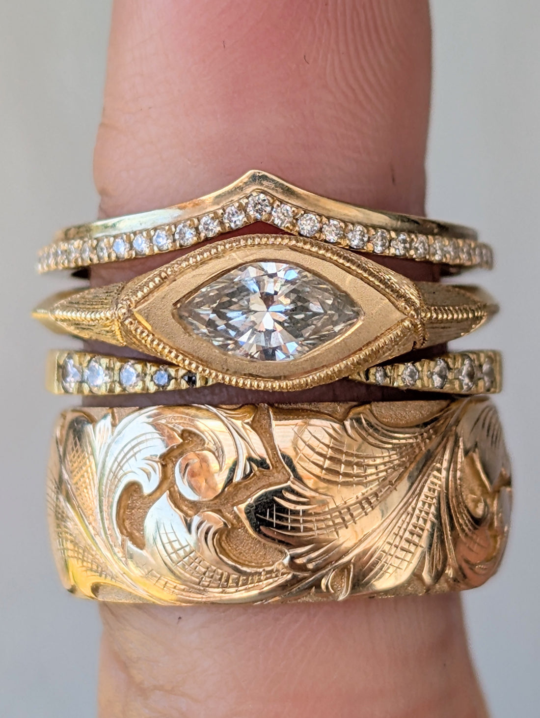 Desert Deco Diamond Marquis Ring #2- One of a Kind