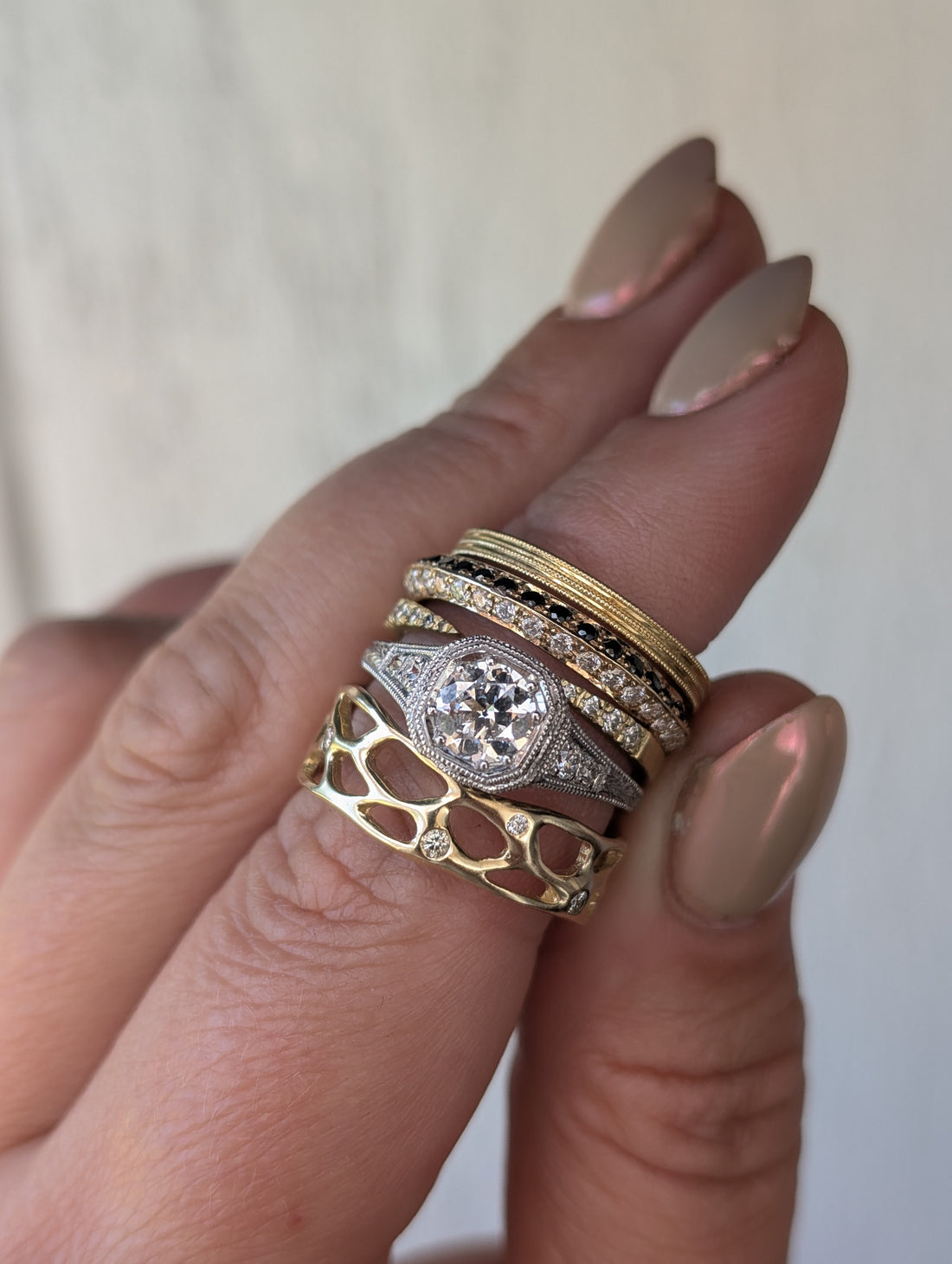 14k Yellow Gold Big Sur Diamond Band