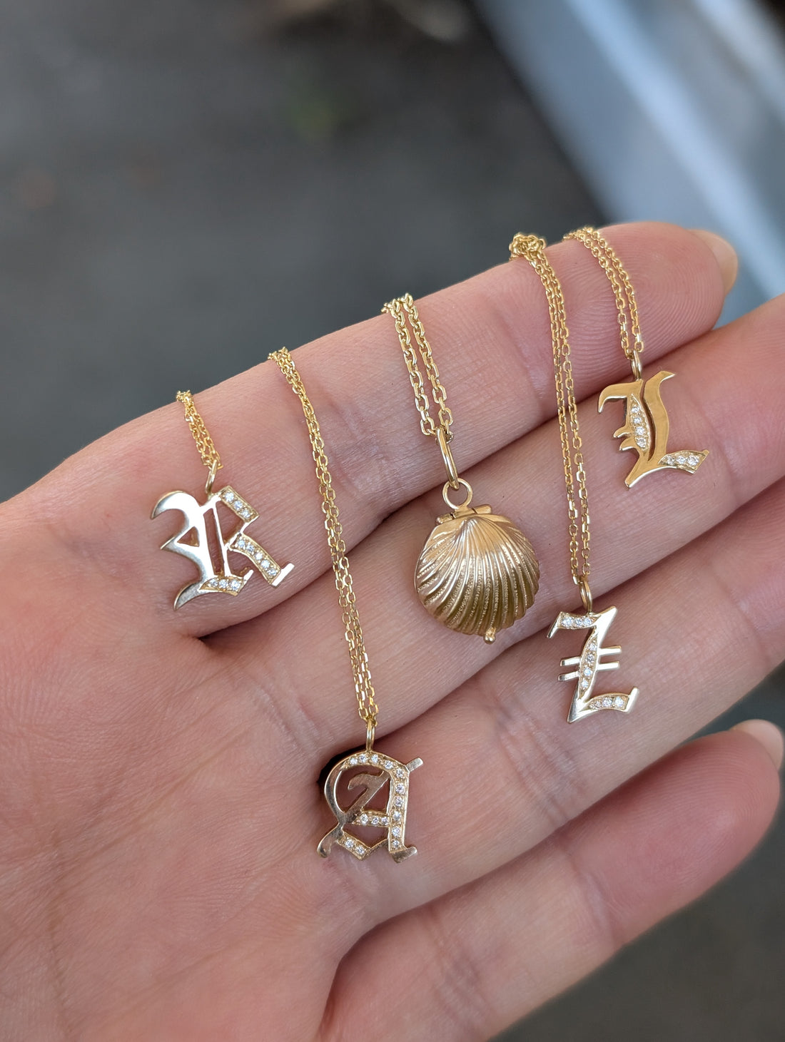 14k Diamond Ideogram Necklace