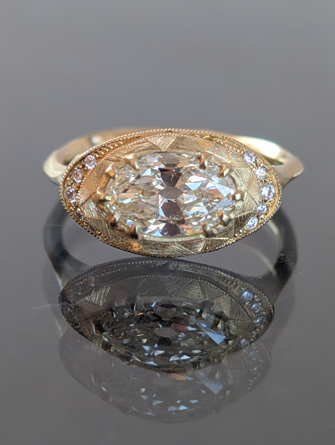 Grand Oval Diamond Relic Ring - 1.49ct - One of a Kind