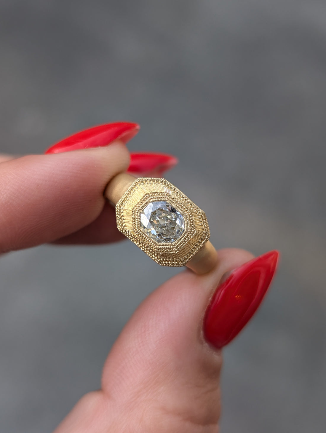 Empress Engraved Diamond Solitaire - 0.98ct - One of a Kind