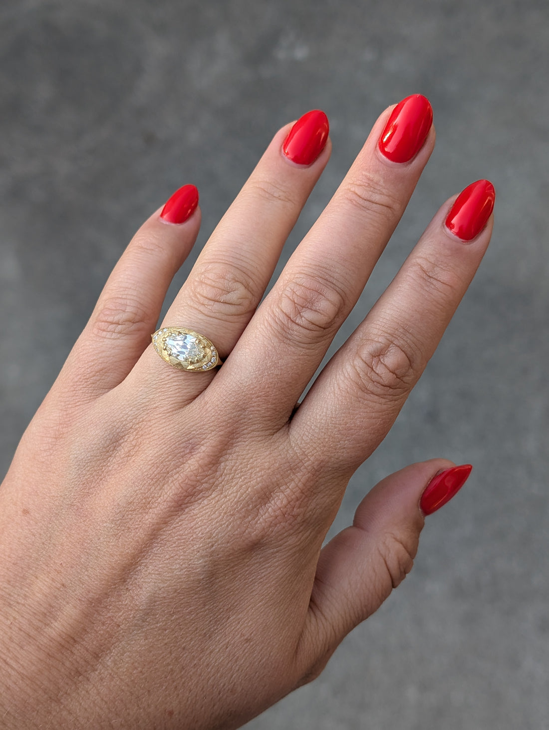 Grand Oval Diamond Relic Ring - 1.49ct - One of a Kind