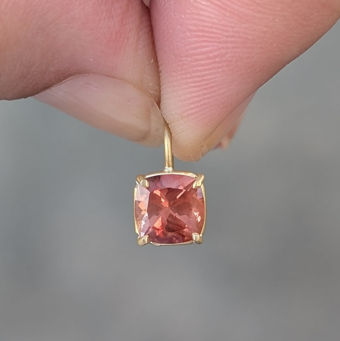 Square Sunstone Basket Pendant 0.95CT - One of a Kind