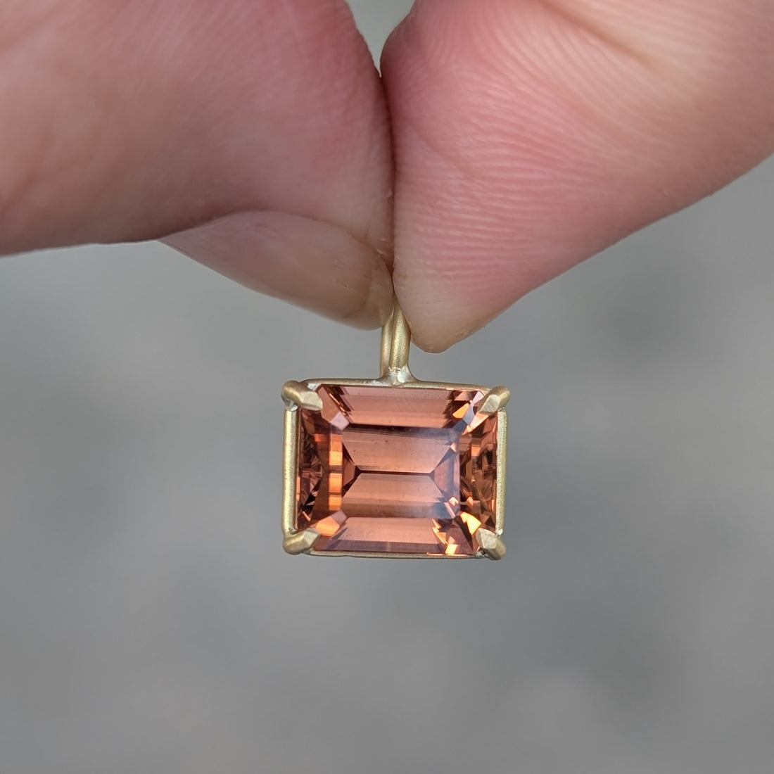 Rust Zircon Basket Pendant 4.79CT - One of a Kind