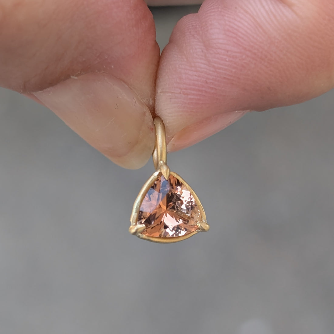 Trillion Sunstone Basket Pendant 1.05CT - One of a Kind