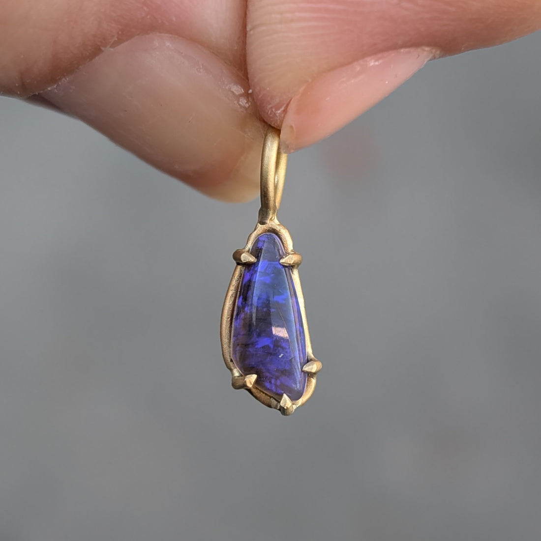 Organic 3-Sided Purple Opal Pendant 0.65CT - One of a Kind