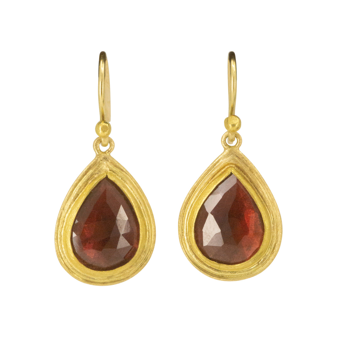 Rosecut Garnet Drop Earrings
