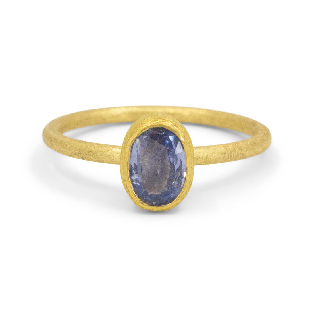Oval Blue Sapphire Ring