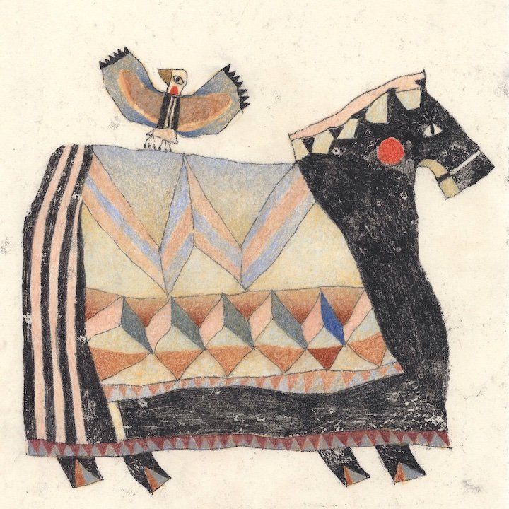 Pony with Bird