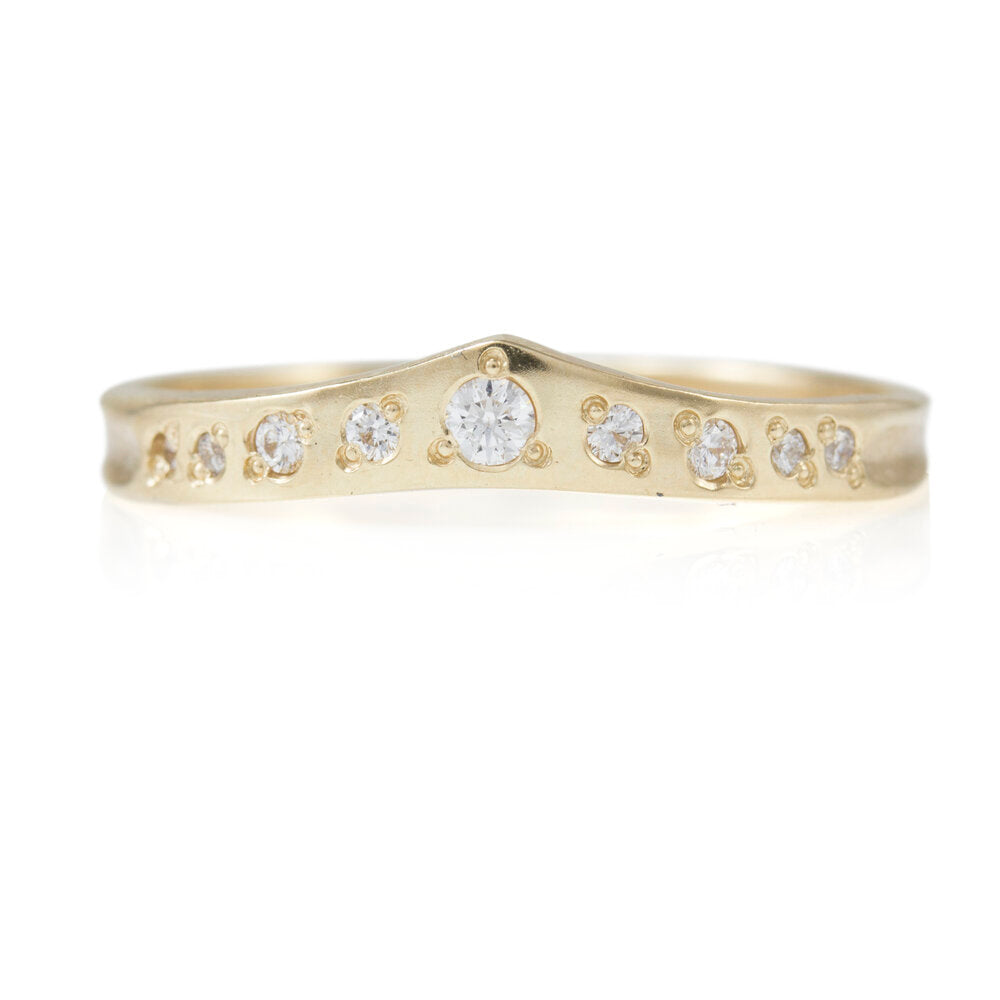 14k Vaulted Peak Ring