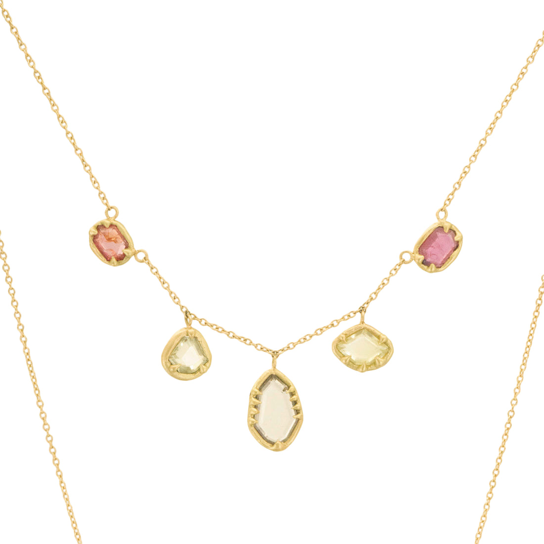 5 Stone Baroque Sapphire Necklace- One of a Kind