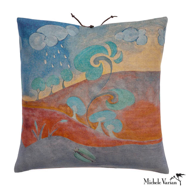 Wonderland Jade Linen Pillow- 18x18
