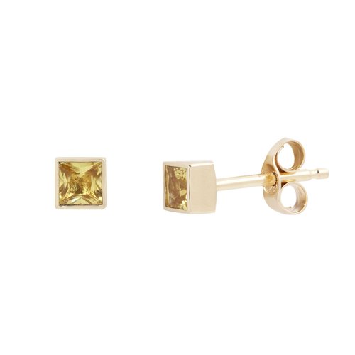 14k Yellow Portal Studs