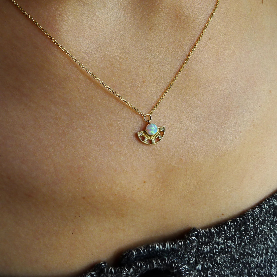 14k Arden Pendant with Opal