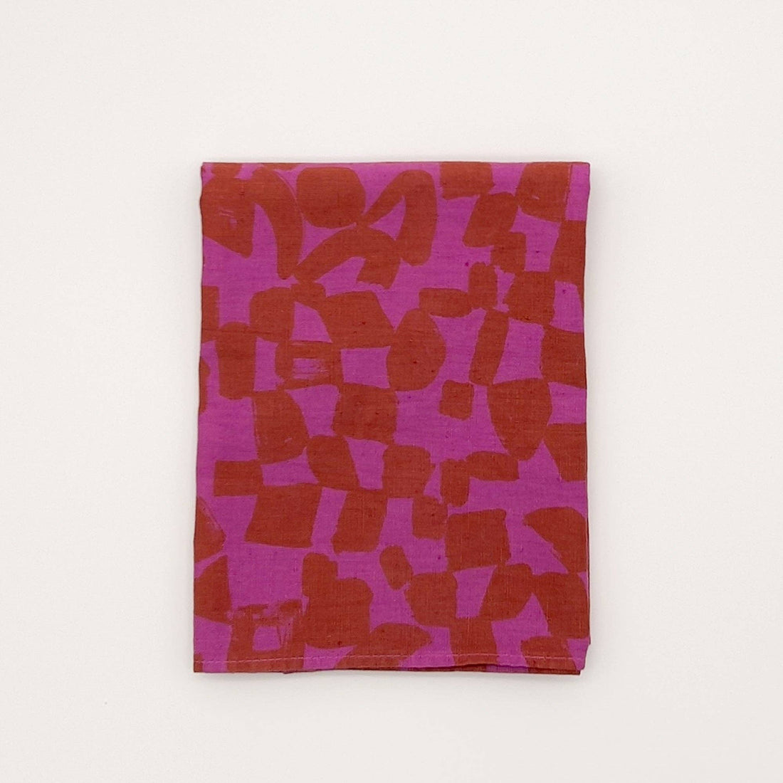 Tea Towel - Checks - Amber - Fuschia