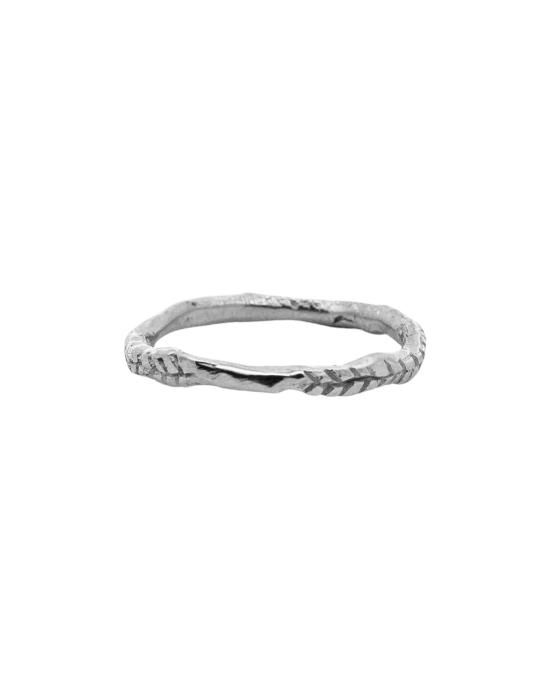 Silver Crooked Fern Ring