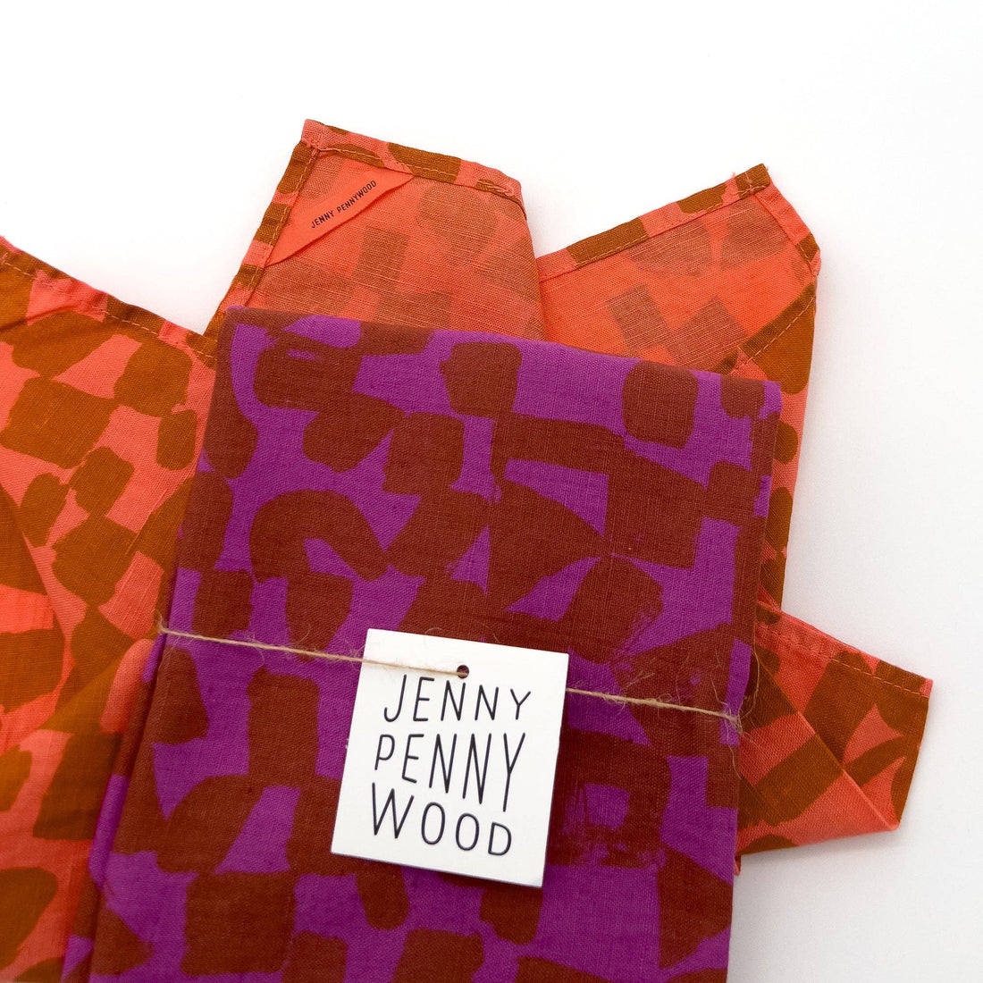 Tea Towel - Checks - Amber - Fuschia