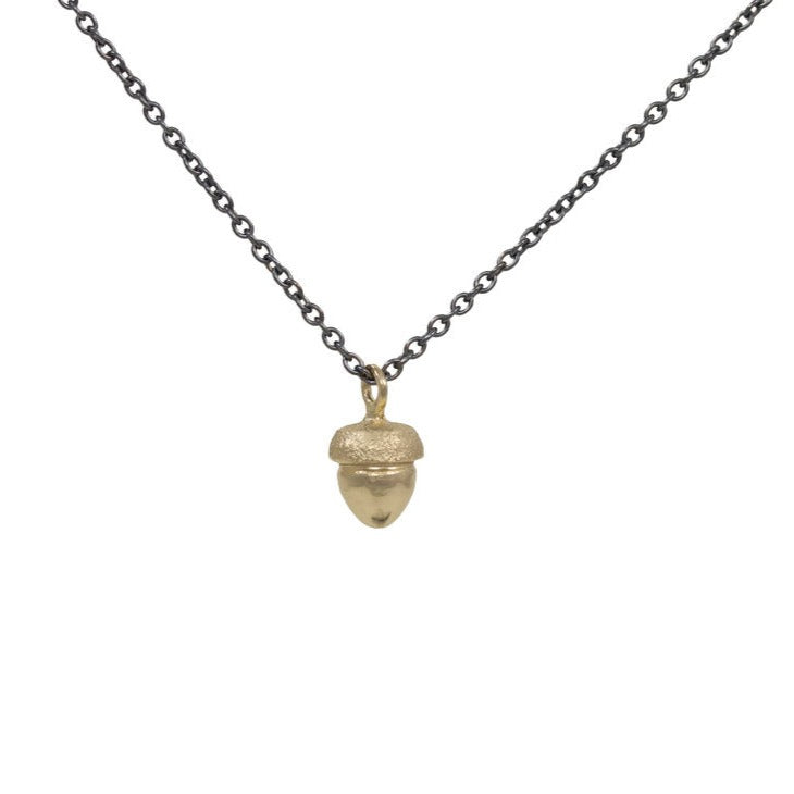 Mixed Metal Fallen Acorn Necklace