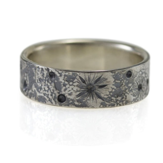 Silver Moon Texture Ring