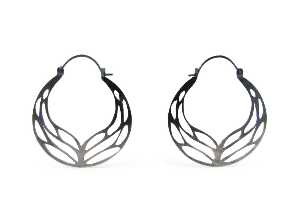 Silver Wing Hoop- Medium