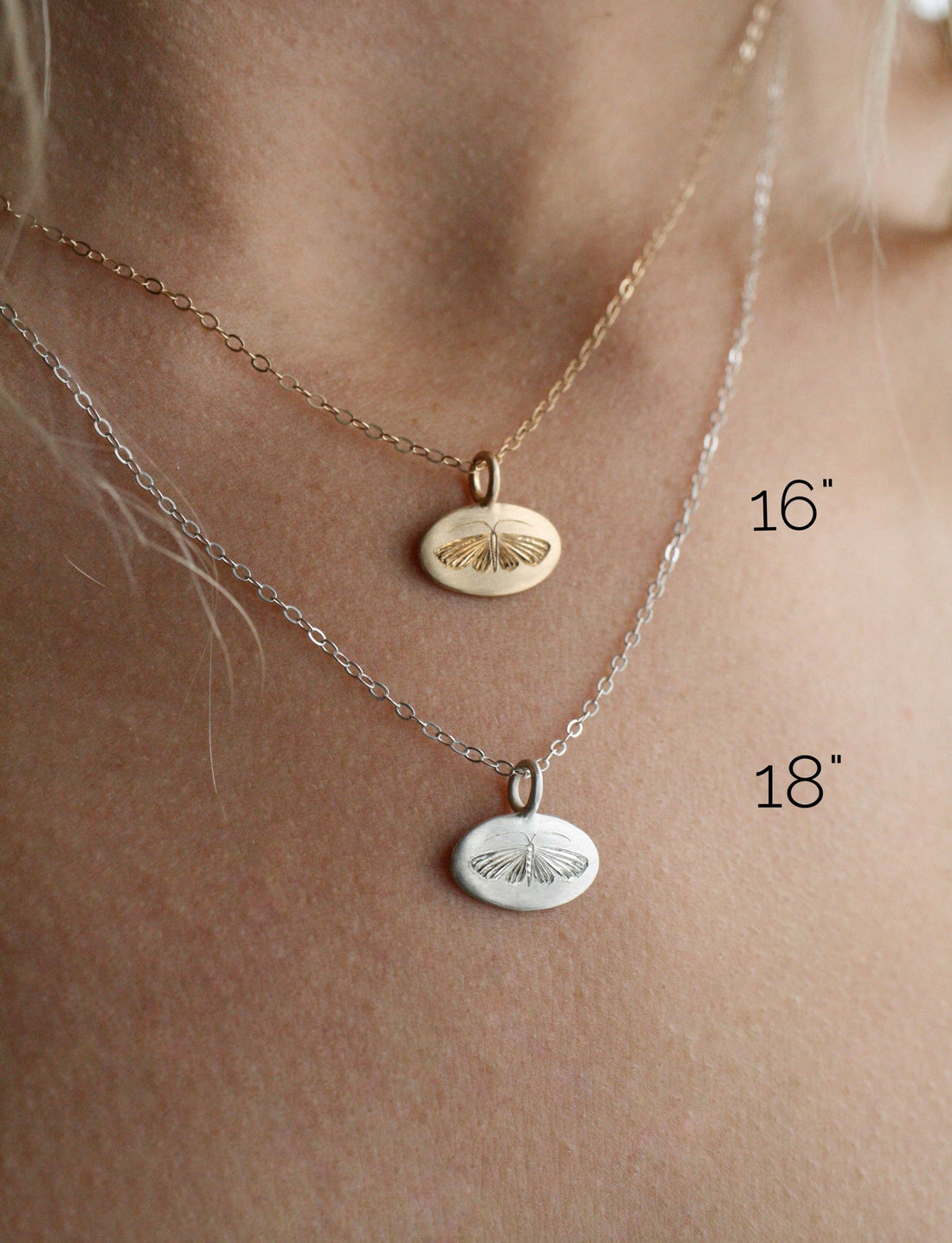 House Moth Pendant - 14k Gold