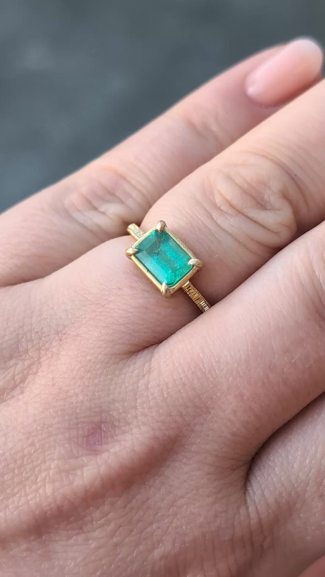 Emerald Basket Solitaire- One of a Kind