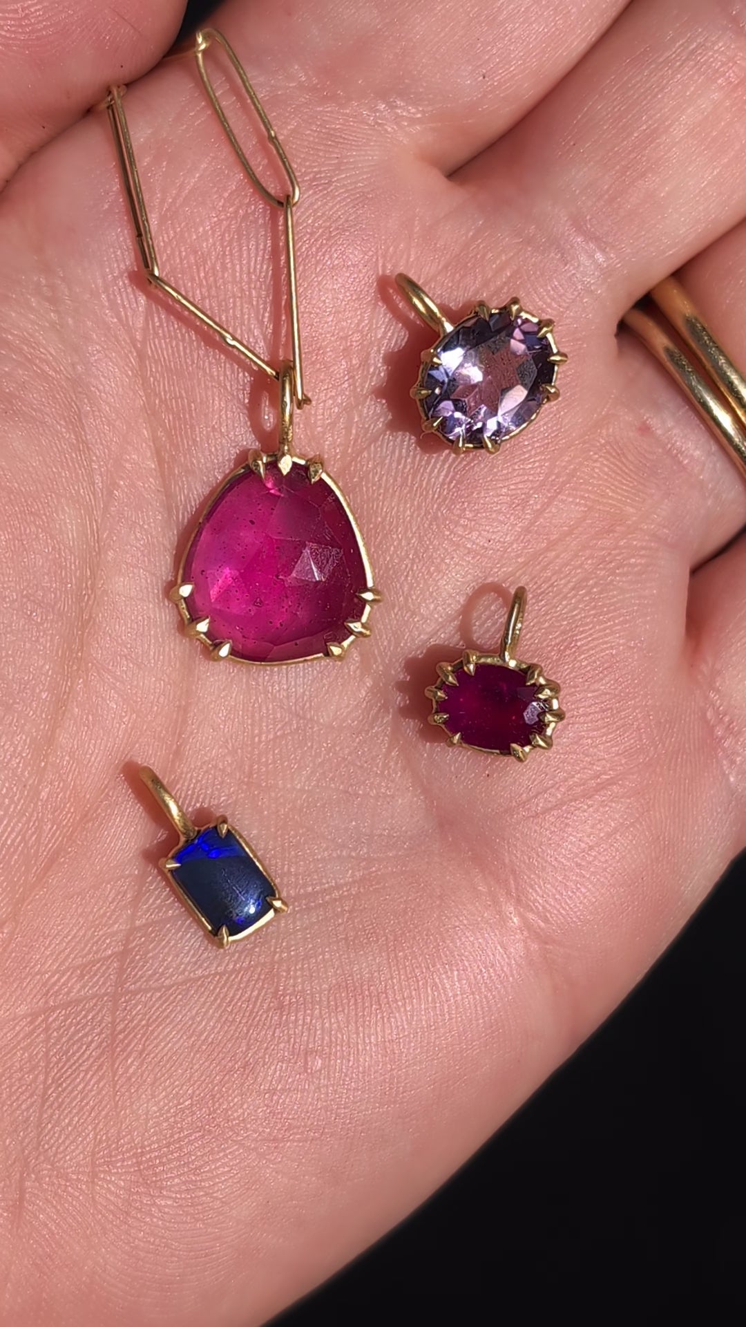 Rosecut Ruby Basket Pendant - One of a Kind