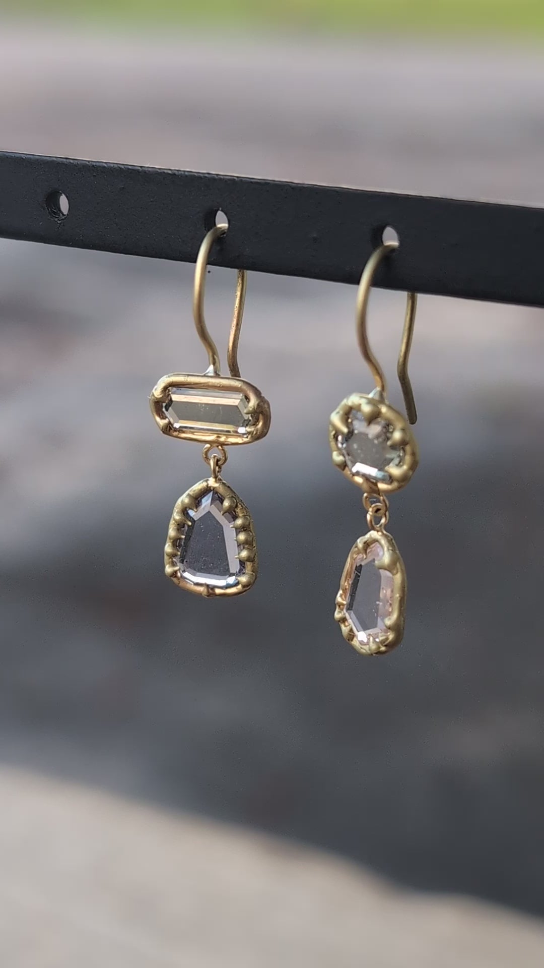 2 Stone Pastel Sapphire Earrings- One of a Kind