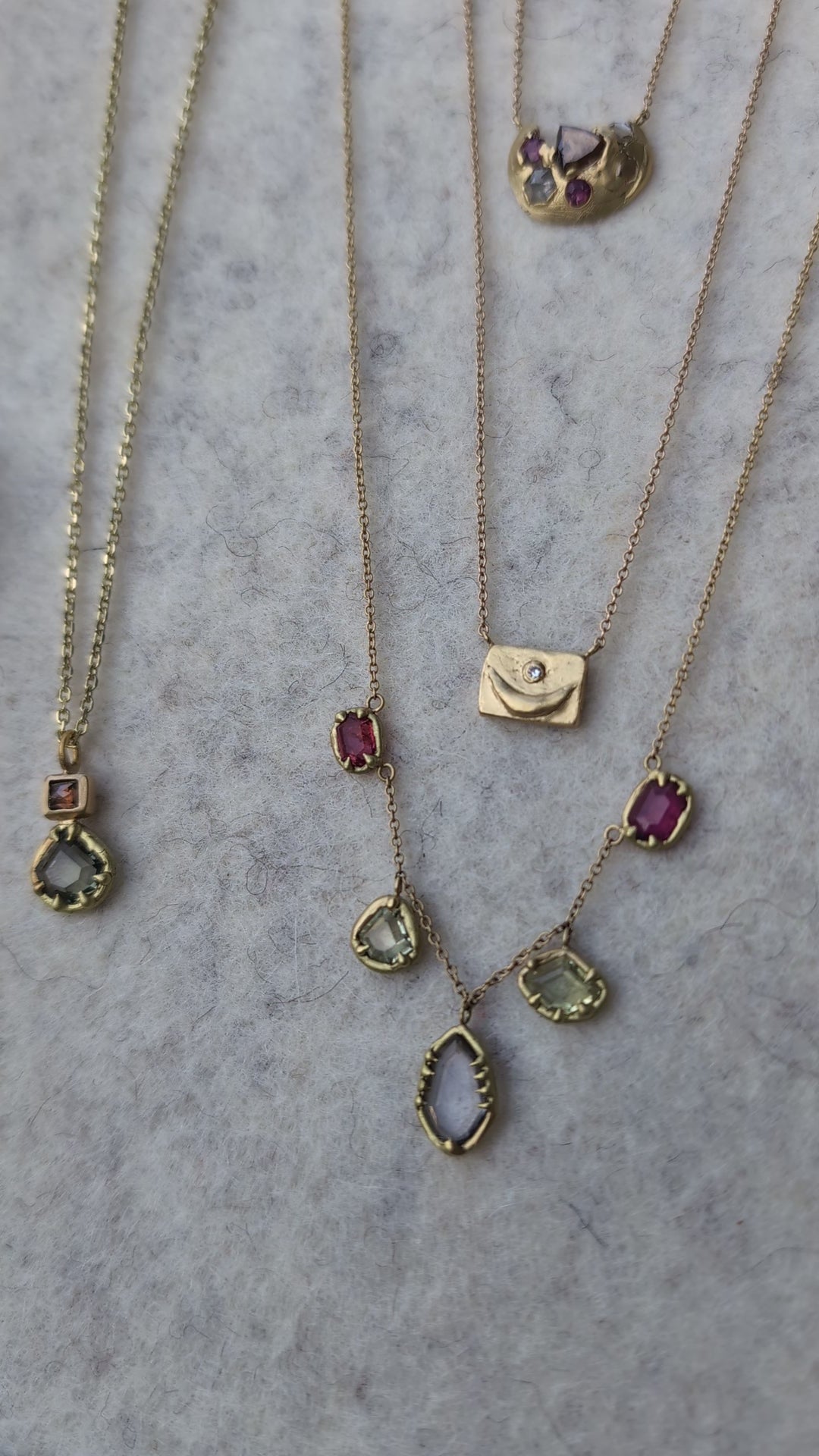 5 Stone Baroque Sapphire Necklace- One of a Kind