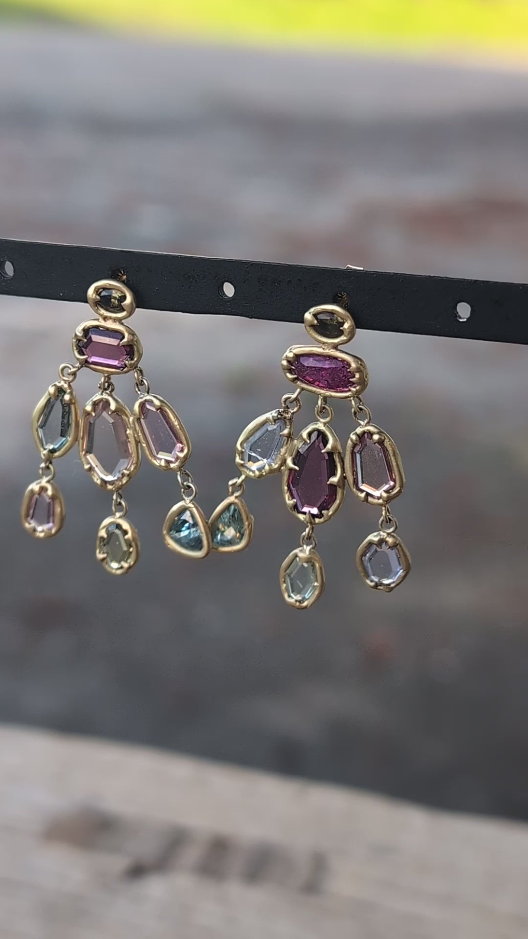 La Sagrada Baroque Sapphire Chandelier Earrings- One of a Kind